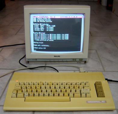 C64 with installed terminal cartridge